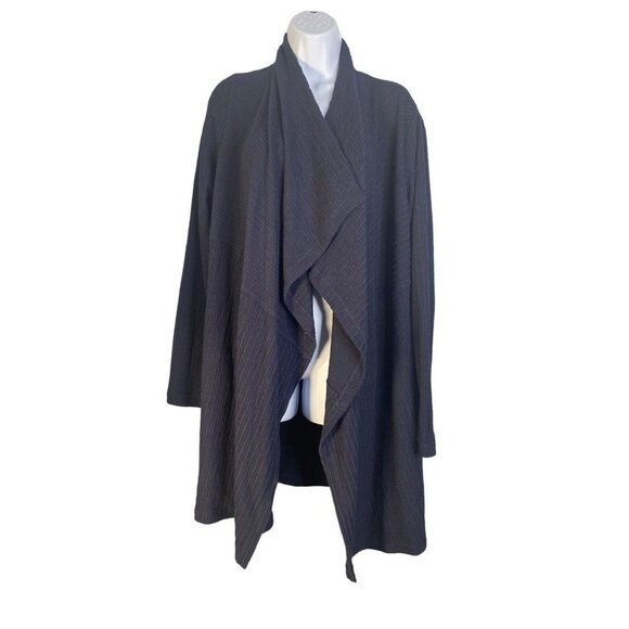 H By Bordeaux Womens Open Cardigan Sweater Knit Navy Size Medium - Picture 1 of 6